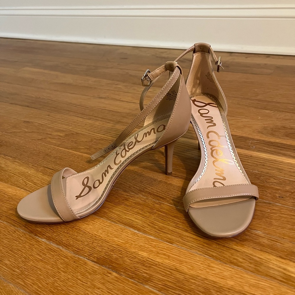 Sam Edelman open-toe nude leather heel size 8.5